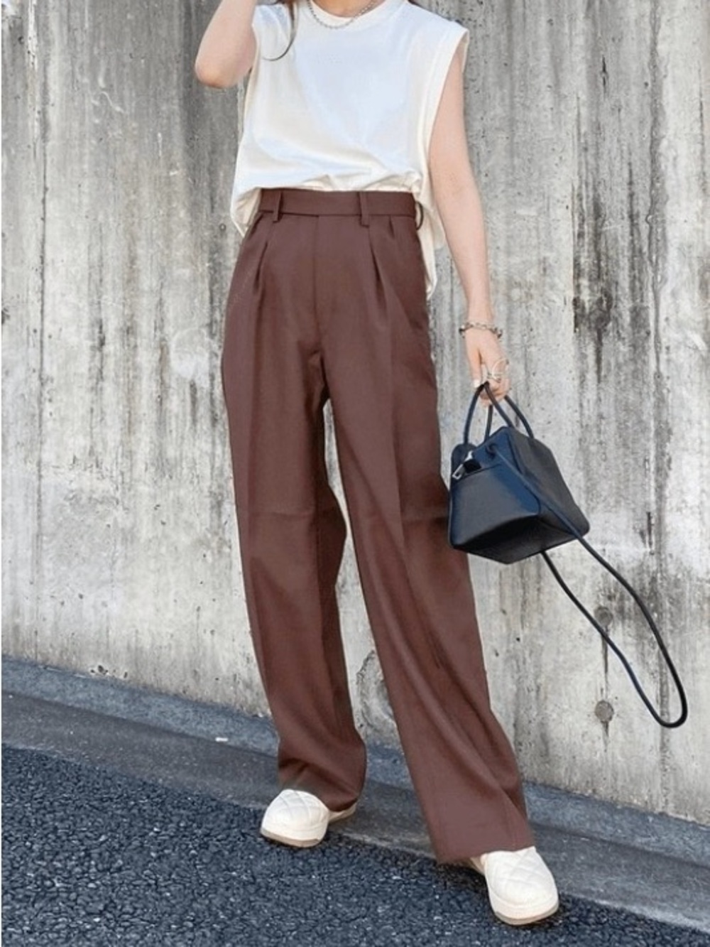 Uniqlo U Pleated High-Waist Wide-Leg Trousers Chocolate Brown 27” NWT